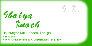 ibolya knoch business card